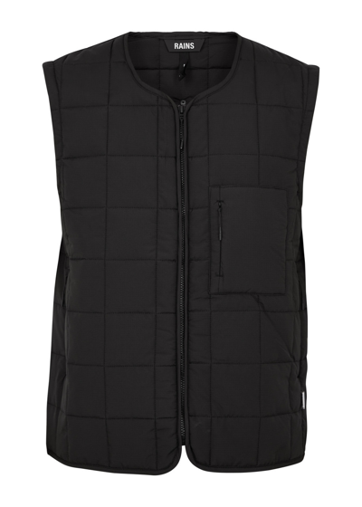 Shop Rains Quilted Ripstop Shell Vest In Black