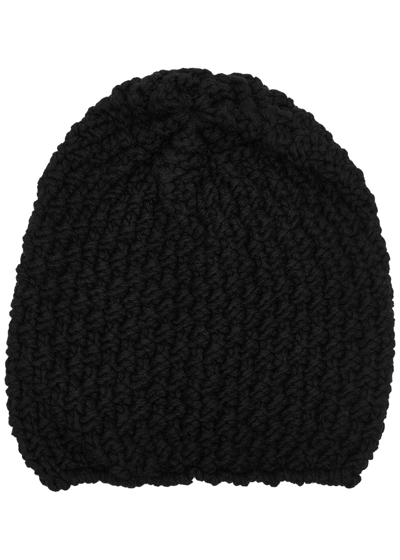 Shop Inverni Chunky-knit Cashmere Beanie In Black