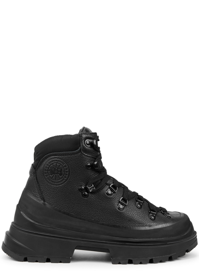 Shop Canada Goose Journey Leather Ankle Boots In Black