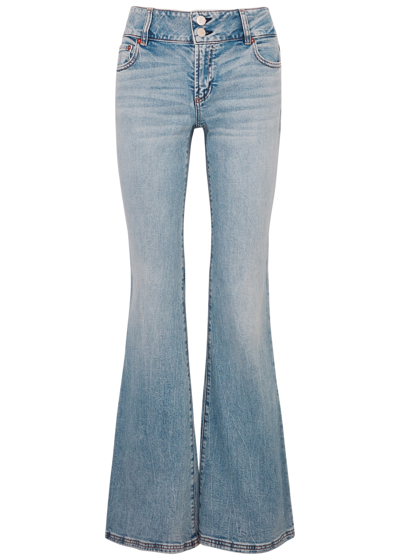 Shop Alice And Olivia Stacey Flared-leg Jeans In Blue