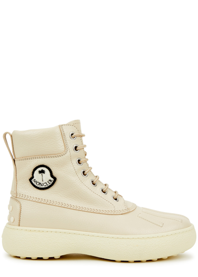 Shop Moncler Genius 8 Moncler Palm Angels X Tod's Leather Ankle Boots In Off White
