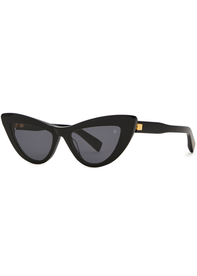 Shop Balmain Jolie Cat-eye Sunglasses, Sunglasses, Black, Cat-eye
