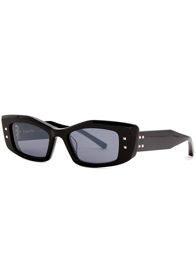 Shop Valentino V-quattro Sunglasses, Sunglasses, Rectangle Frame In Black
