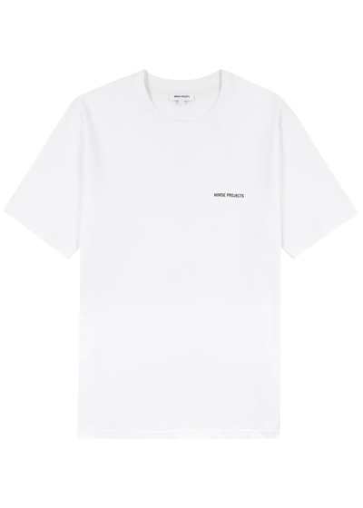 Shop Norse Projects Johannes Logo Cotton T-shirt In White