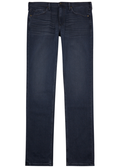 Shop Paige Lennox Slim-leg Jeans In Mid Blu