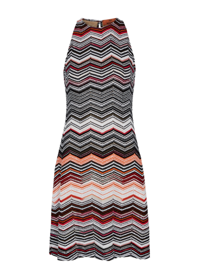 Shop Missoni Zigzag-intarsia Knitted Mini Dress In Multicoloured