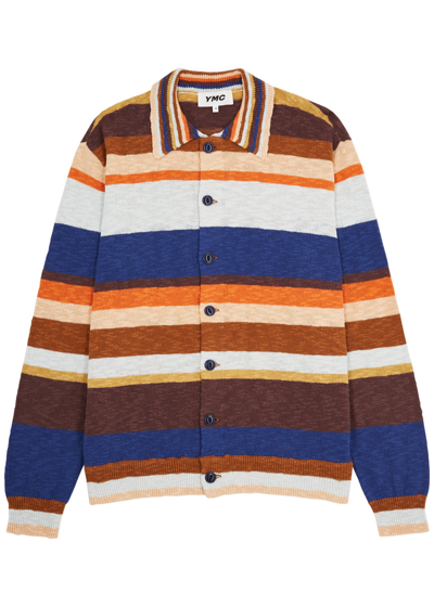 Shop Ymc You Must Create Ymc Rat Pack Striped Cotton Cardigan In Multicoloured
