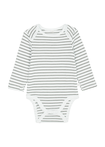 Shop Mori Striped Jersey Babygrow In White Other