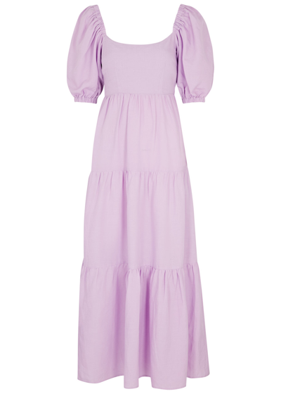 Shop Kitri Gianna Woven Midi Dress In Lilac