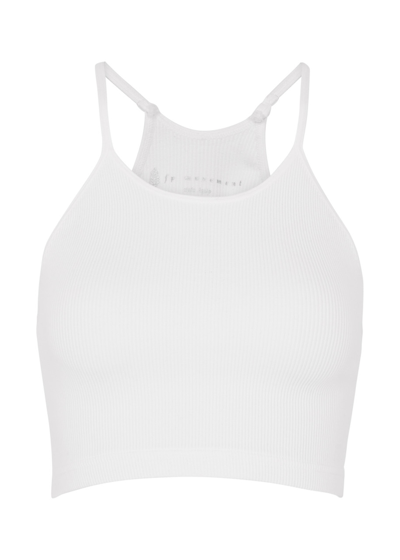 Shop Free People Movement Run Cropped Stretch-jersey Tank In White