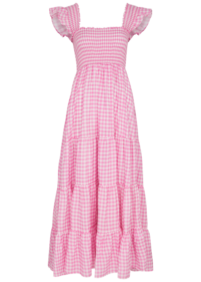 Shop Rixo London Rixo Kendall Gingham Cotton Night Dress In Pink