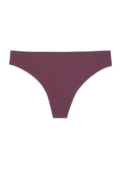Shop Chantelle Soft Stretch Seamless Thong In Purple