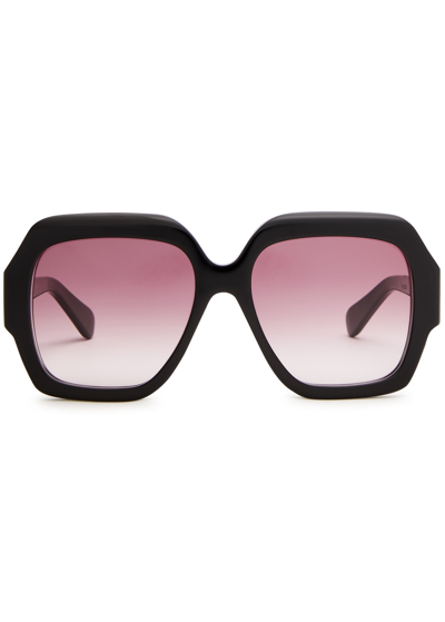 Chloé Chloe Gayia Oversized Square-frame Sunglasses In Black