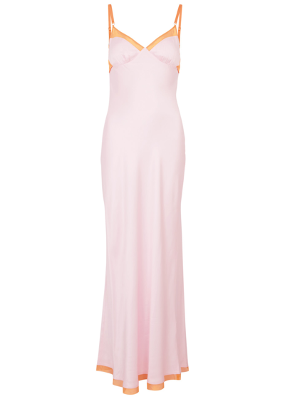 Shop Bec & Bridge Joelle Satin Maxi Dress In Pink