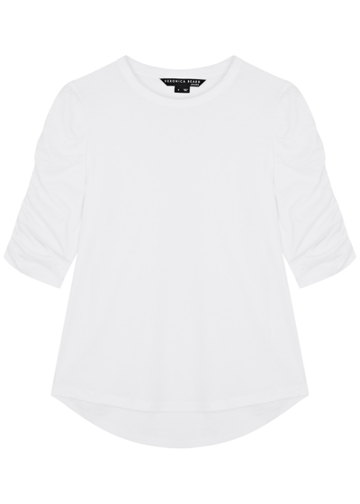 Shop Veronica Beard Waldorf Cotton T-shirt In White