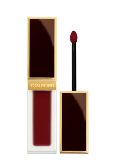Shop Tom Ford Liquid Lip Luxe Matte, Lipstick, Secret Rendevous, Long-lasting, Transfer-resistant, Black  In 124 Secret Rendevous