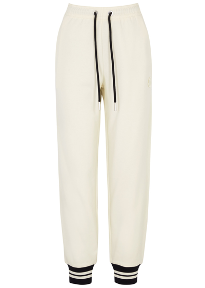 Shop Moncler Cotton-blend Sweatpants In Off White
