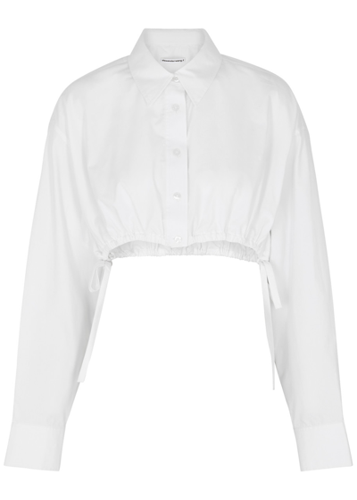 Shop Alexander Wang T Alexander Wang Cropped Cotton Shirt In White