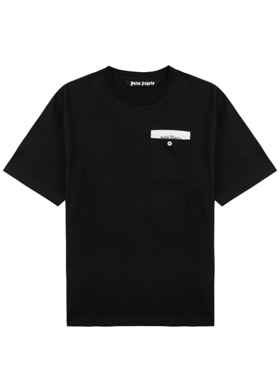 Shop Palm Angels Sartorial Tape Cotton T-shirt In Black
