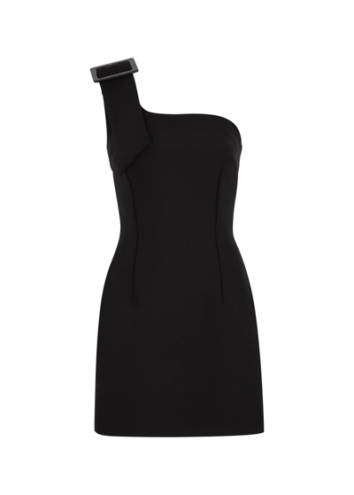 Shop Christopher Kane One-shoulder Mini Dress In Black