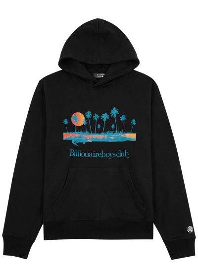 Shop Billionaire Boys Club Everglade Hooded Cotton Sweatshirt In Black