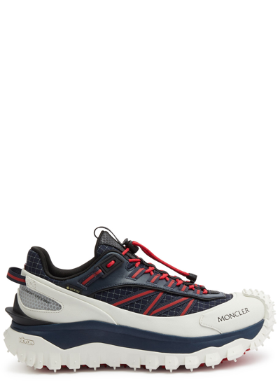 Shop Moncler Trailgrip Gtx Panelled Canvas Sneakers In Navy