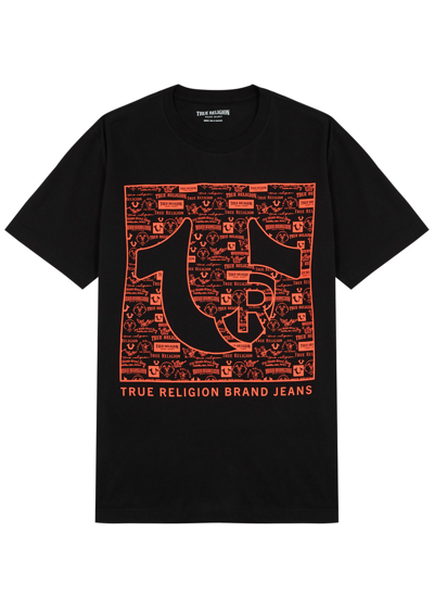 Shop True Religion Logo-print Cotton T-shirt In Black