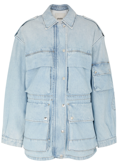 Shop Isabel Marant Elize Denim Jacket In Light Blue