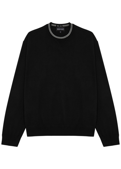 Shop Emporio Armani Wool Jumper In Black