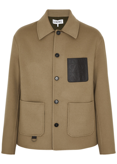 Shop Loewe Wool And Cashmere-blend Jacket In Beige