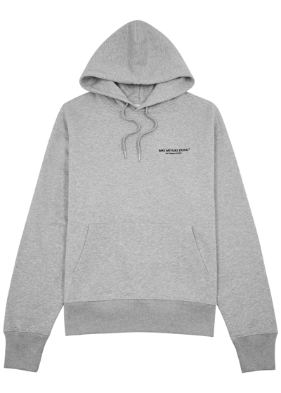 Shop Mki Miyuki Zoku Logo Hooded Cotton Sweatshirt In Grey