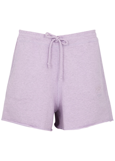Shop Ganni Isoli Cotton Shorts In Lilac