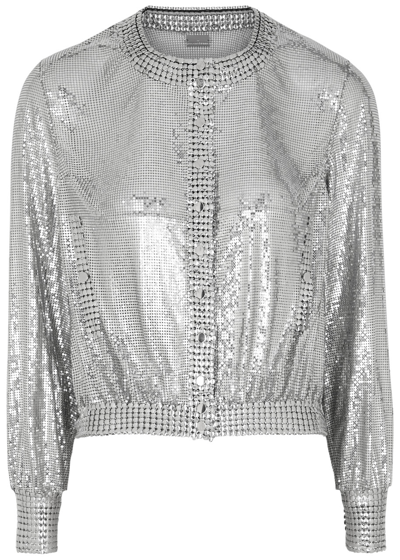 Shop Rabanne Chainmail Bomber Jacket In Silver