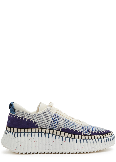 Shop Chloé Chloe Nama Panelled Recycled Mesh Sneakers In Multicoloured