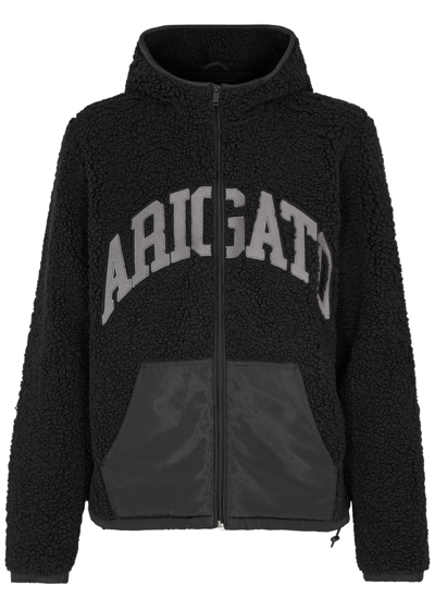 Shop Axel Arigato Chief Logo Panelled Fleece Jacket In Black