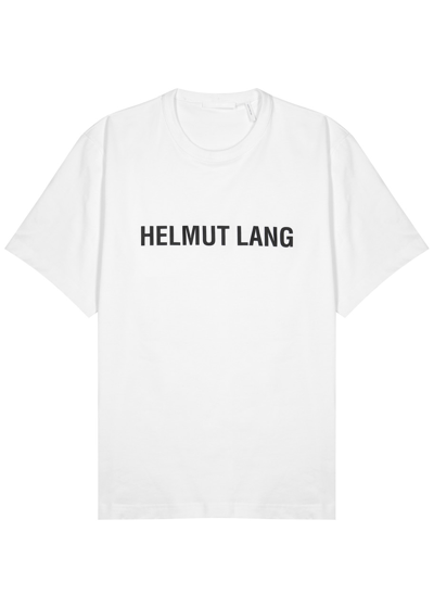 Shop Helmut Lang Core Logo-print Cotton T-shirt In White And Black
