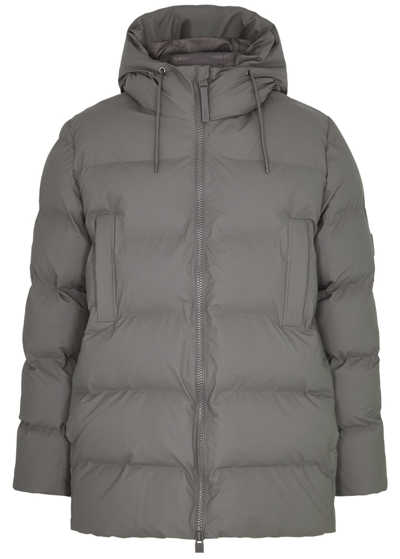 Shop Rains Alta Quilted Rubberised Coat In Grey