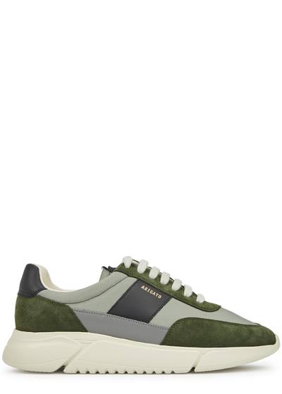 Shop Axel Arigato Genesis Vintage Runner Panelled Sneakers In Green