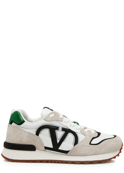 Shop Valentino Runner Panelled Mesh Sneakers In Green
