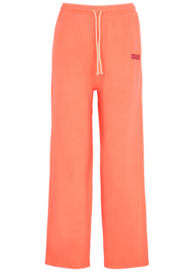 Shop American Vintage Izubird Logo Stretch-cotton Sweatpants In Orange
