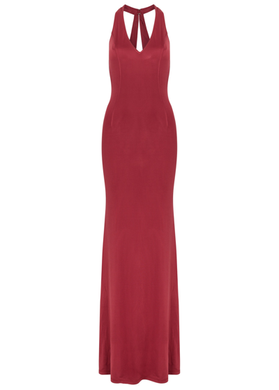 Shop Louisa Ballou High Sea Stretch-jersey Maxi Dress, Dresses, Burgundy, M