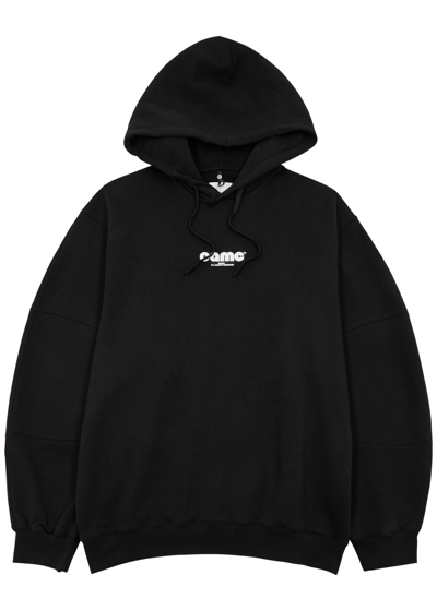 Shop Oamc Nome Logo Hooded Cotton Sweatshirt In Black