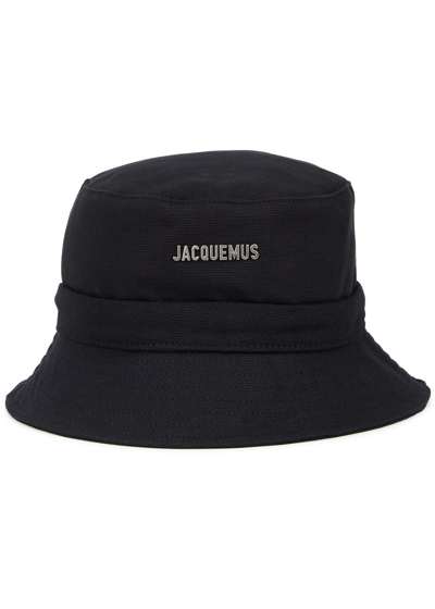 Shop Jacquemus Le Bob Gadjo Canvas Bucket Hat In Black
