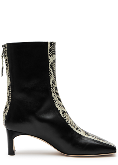 Shop Aeyde Manu 55 Panelled Leather Ankle Boots In Black