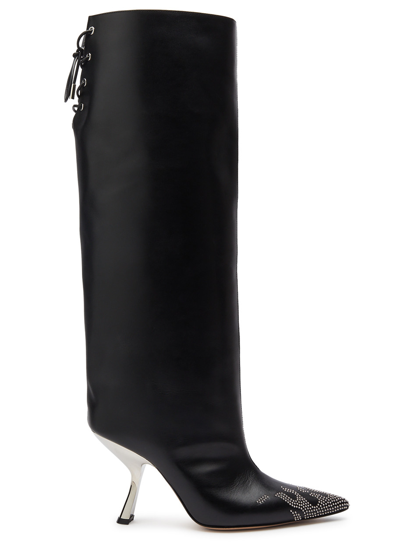 Shop Iindaco Febe 100 Knee-high Leather Boots In Black
