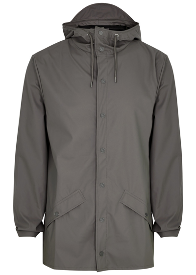 Shop Rains Short Matte Rubberised Raincoat In Grey