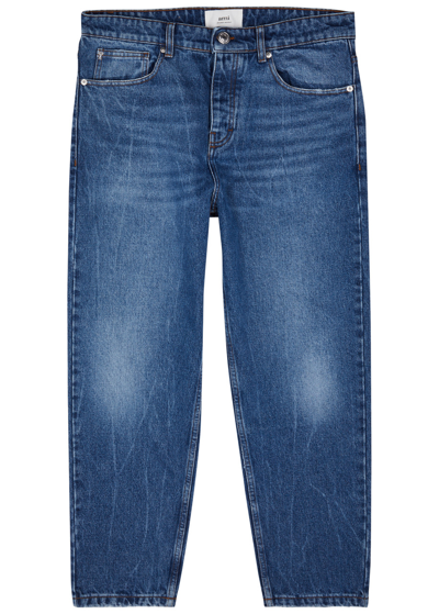 Shop Ami Alexandre Mattiussi Ami Paris Tapered Cropped Jeans In Blue