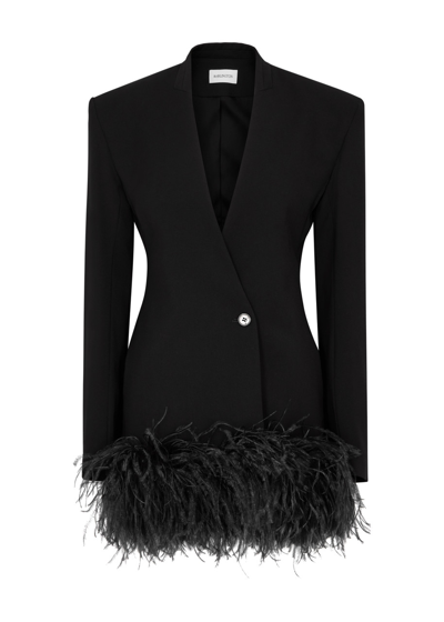 Shop 16arlington Elinor Feather-trimmed Blazer In Black