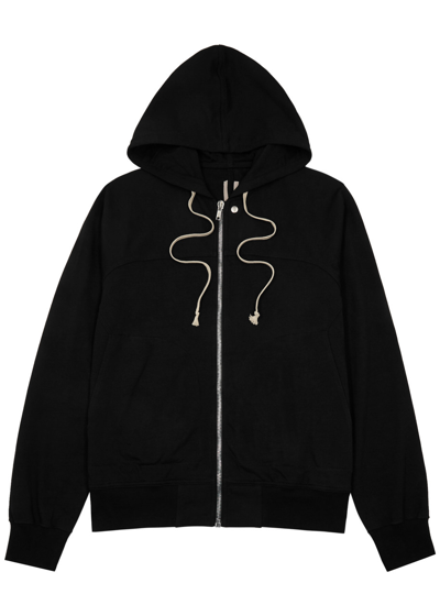 Shop Rick Owens Hooded Cotton Sweatshirt In Black