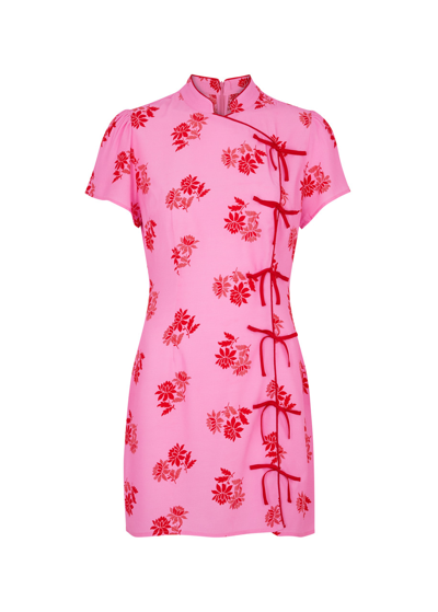 Shop Kitri Harlow Floral-print Mini Dress In Pink